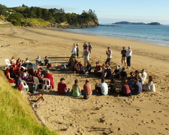 Vajra Cutter Sutra recitation with Khadro-la, New Zealand, May 2014. Photo by Christian Bale. 